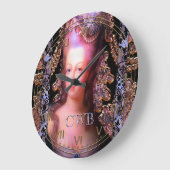 Ladee Feder-französisches Barock Große Wanduhr (Winkel)