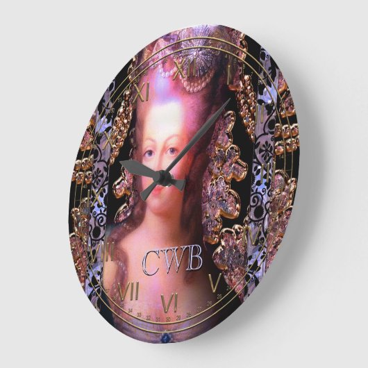 Ladee Feder-französisches Barock Große Wanduhr (Winkel)