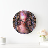 Ladee Feder-französisches Barock Große Wanduhr (Zuhause)