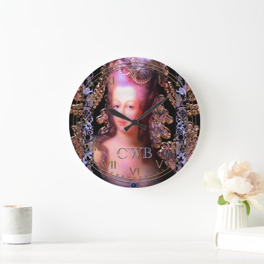 Ladee Feder-französisches Barock Große Wanduhr (Zuhause)