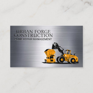 Ladegerät für Baufahrzeuge Metallic Brushed Visitenkarte