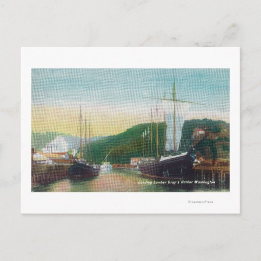 Ladelöcher in Schooners Szene Postkarte (Vorderseite)