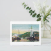 Ladelöcher in Schooners Szene Postkarte (Stehend Vorderseite)