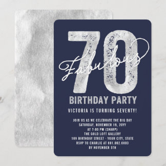 Laden 70. Party des Geburtstags-silberne Einladung