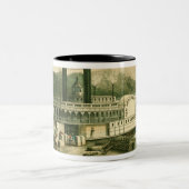 Laden-Baumwolle auf dem Mississippi, 1870 Zweifarbige Tasse (Mittel)