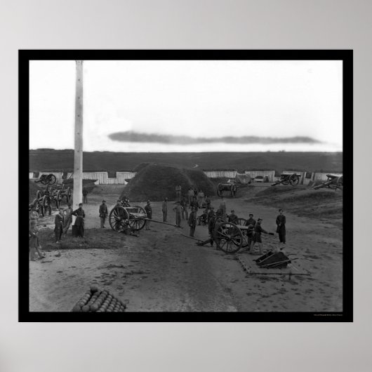 Laden einer Kanone auf Fort C. F. Smith 1865 Poster (Vorne)