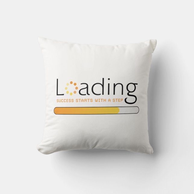 Laden - Erfolg beginnt mit einem Schritt Kissen (Vorderseite)