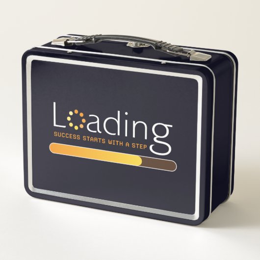 Laden - Erfolg beginnt mit einem Schritt Metall Brotdose (Rückseite)