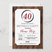 Laden hölzerner Überraschungs-Geburtstag des Einladung (Vorderseite)