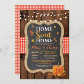 Laden Housewarming-süßer Zuhause-Fall-hölzerner Einladung (Vorne/Hinten)