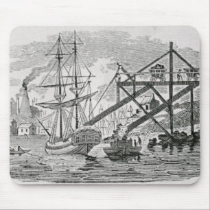 Laden-Kohle auf Frachtschiffen Mousepad