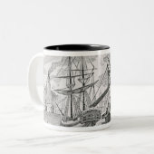 Laden-Kohle auf Frachtschiffen Zweifarbige Tasse (Vorderseite Links)