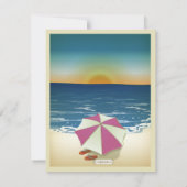 Laden Retro Postkarte inspirierte Strand-Szene ein (Rückseite)