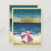 Laden Retro Postkarte inspirierte Strand-Szene ein (Vorne/Hinten)