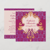 Laden rotes Quadrat der goldenen Hochzeit des Einladung (Vorne/Hinten)