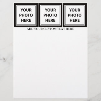 Laden Sie 3 Fotos hoch und fügen Sie Text hinzu - Briefbogen