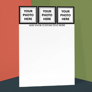 Laden Sie 3 Fotos hoch und fügen Sie Text hinzu - Briefpapier