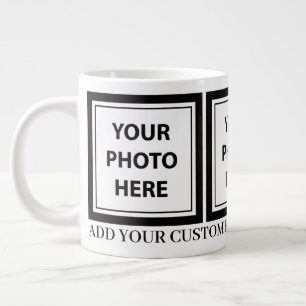 Laden Sie 3 Fotos hoch und fügen Sie Text hinzu -  Jumbo-Tasse