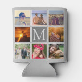 Laden Sie acht Foto mit Monogramm grauen Hintergru Dosenkühler (Rückseite)