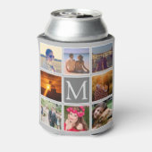 Laden Sie acht Foto mit Monogramm grauen Hintergru Dosenkühler (Kanne Rückseite)