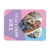 Laden Sie benutzerdefiniertes Herz-Foto und Namens Magnet (Horizontal)