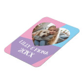 Laden Sie benutzerdefiniertes Herz-Foto und Namens Magnet (Linke Seite)