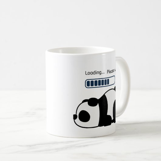 Laden Sie bitte warten Sie Funny Panda Zitat Kaffeetasse (VorderseiteRechts)