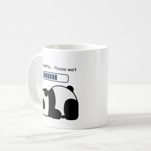 Laden Sie bitte warten Sie Funny Panda Zitat Kaffeetasse (Vorderseite Links)