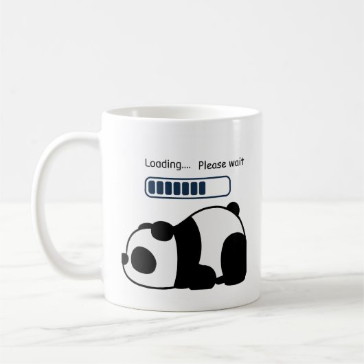 Laden Sie bitte warten Sie Funny Panda Zitat Kaffeetasse (Links)