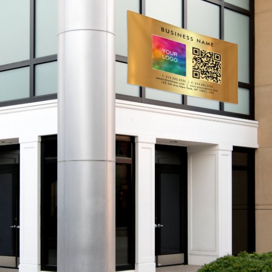 Laden Sie das Logo "Custom QR Code Gold im Freien" Banner (Äußeres Gebäude)