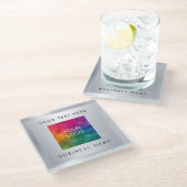 Laden Sie das Logo des Unternehmens hier hoch. Glasuntersetzer (Schrägansicht)