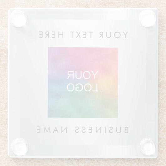 Laden Sie das Logo des Unternehmens hier hoch. Glasuntersetzer (Rückseite)