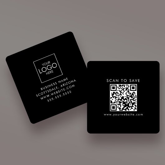 Laden Sie den QR-Code-Generator für Ihre Logos nac Quadratische Visitenkarte