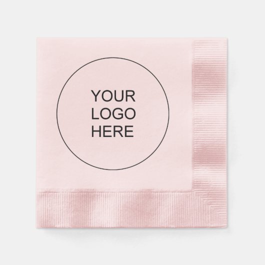 Laden Sie den Text des Firmenlogos in Rosa Cocktai Serviette (Vorderseite)