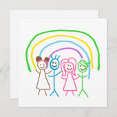 Laden Sie die Zeichnend Kids-Artwork herunter, um Dankeskarte (Vorne/Hinten)