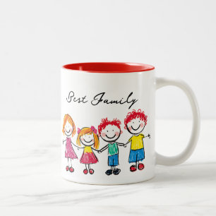 Laden Sie die Zeichnung Ihres Kindes hoch Indivi Zweifarbige Tasse