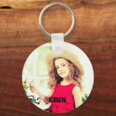 Laden Sie Foto und Namen Ihres Babys/Kindes hoch Schlüsselanhänger (Vorderseite)