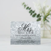 Laden Sie - Glit Fab Frau Brautparty 2 Silv ein Einladung (Stehend Vorderseite)