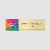 Laden Sie hier Ihr Foto- oder Firmenlogo hoch. Namensschild (Vorderseite)