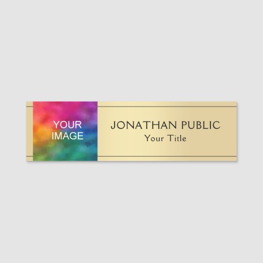 Laden Sie hier Ihr Foto- oder Firmenlogo hoch. Namensschild (Vorderseite)