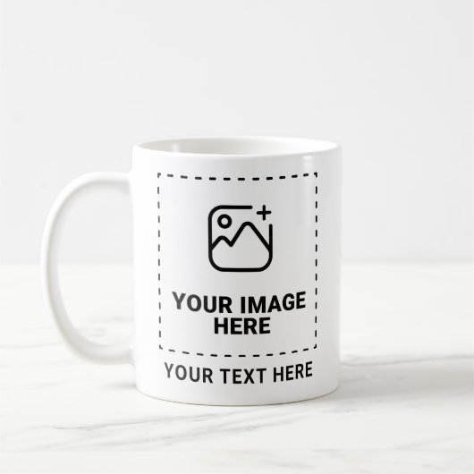 Laden Sie Ihr Bild und Ihren Text hoch Kaffeetasse (Links)