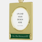 Laden Sie Ihr eigenes Design hoch Banner-Ornament Gold (Links)