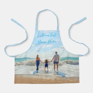 Laden Sie Ihr Familienfoto Aprons-Geschenk Text Na Schürze