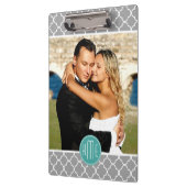 Laden Sie Ihr Foto hoch - Graues Quatrefolienpräge Klemmbrett (Links)