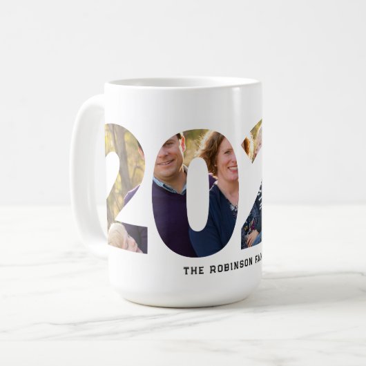 Laden Sie Ihr Foto in Neujahr 2024 hoch Kaffeetasse (Vorderseite Links)