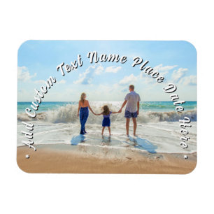 Laden Sie Ihr Foto Magnet Geschenk Text Namen Info