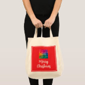 Laden Sie Ihr Foto- oder Firmenlogo zu Weihnachten Tragetasche (Vorderseite (Produkt))