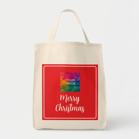 Laden Sie Ihr Foto- oder Firmenlogo zu Weihnachten Tragetasche (Vorne)