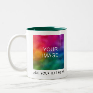 Laden Sie Ihr Foto oder Logo auf moderne, einfache Zweifarbige Tasse