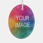 Laden Sie Ihr Foto oder Logo-benutzerdefinierter K Ornament Aus Glas (Vorderseite Rechts)